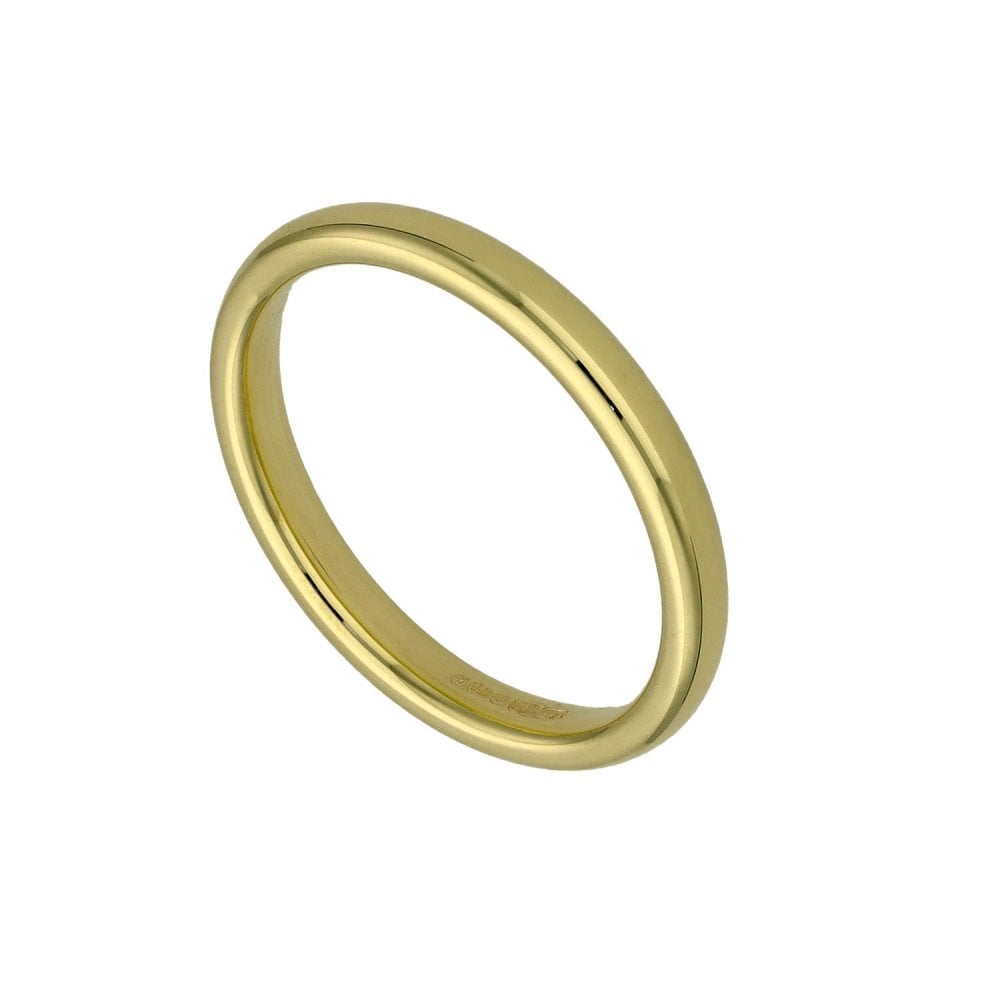 18ct Yellow Gold Court Shape Wedding Ring - Size I - 2mm