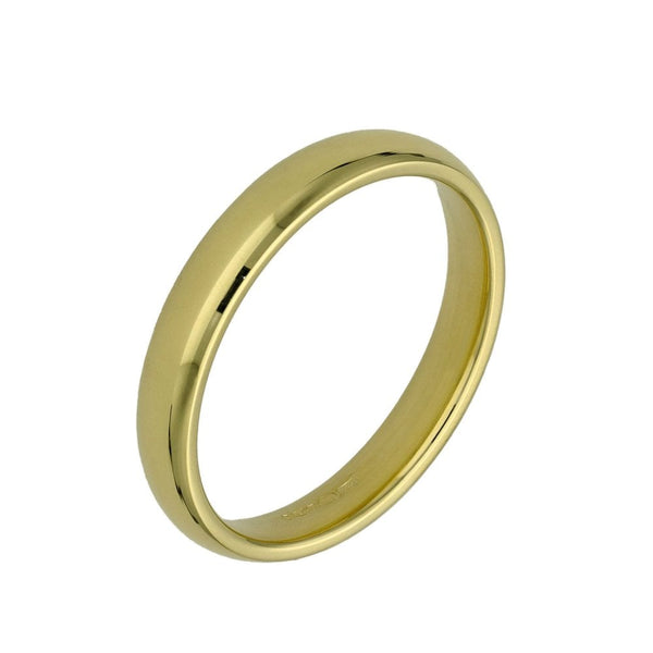 18ct Yellow Gold Court Shape Wedding Ring - Size N - 3mm