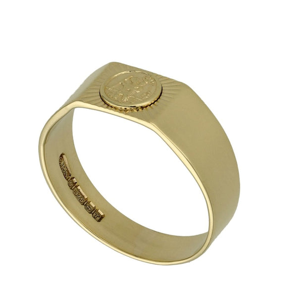 9ct Yellow Gold St. Christopher Ring - Size Y