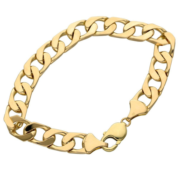 Mens 9ct Yellow Gold Curb Bracelet - 31.5g - 8"