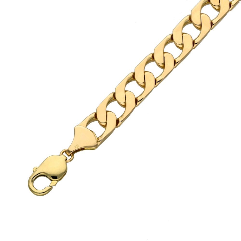 Mens 9ct Yellow Gold Curb Bracelet - 31.5g - 8"