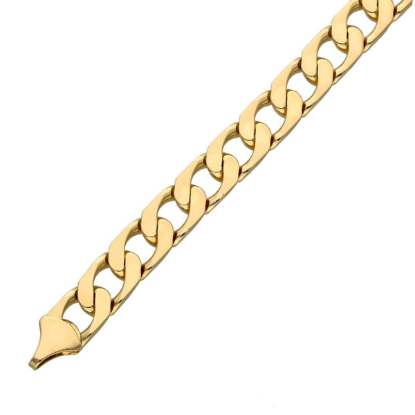 Mens 9ct Yellow Gold Curb Bracelet - 31.5g - 8"