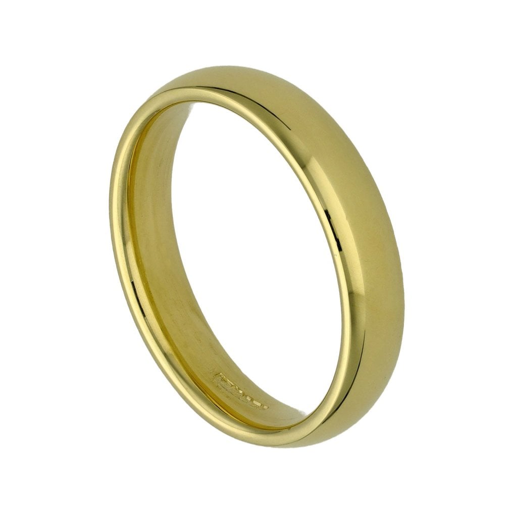 18ct Yellow Gold Wedding Ring - Size Q - 4mm
