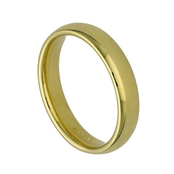 18ct Yellow Gold Wedding Ring - Size Q - 4mm