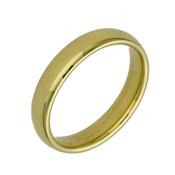 18ct Yellow Gold Wedding Ring - Size R - 4mm