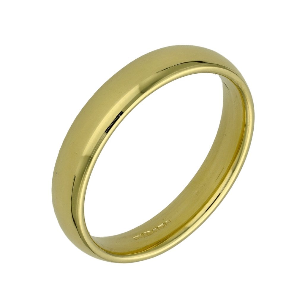 18ct Yellow Gold Wedding Ring - Size T - 4mm