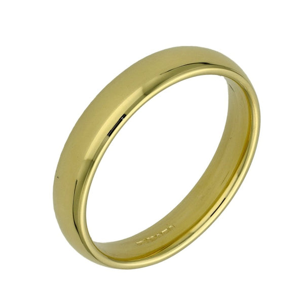 18ct Yellow Gold Wedding Ring - Size T - 4mm