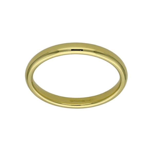 18ct Yellow Gold Court Shape Wedding Ring - Size K - 2mm