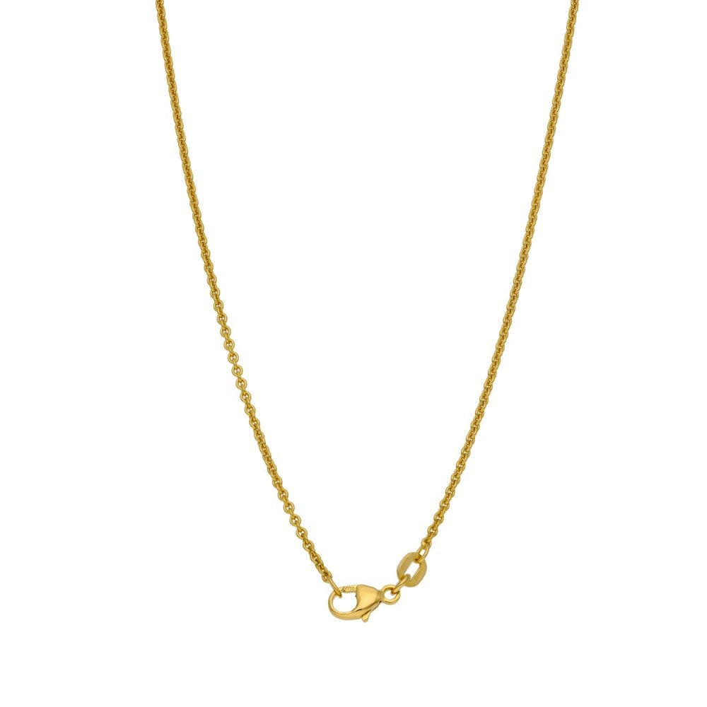 Ladies 18ct Yellow Gold Diamond Pendant & Chain - 18"