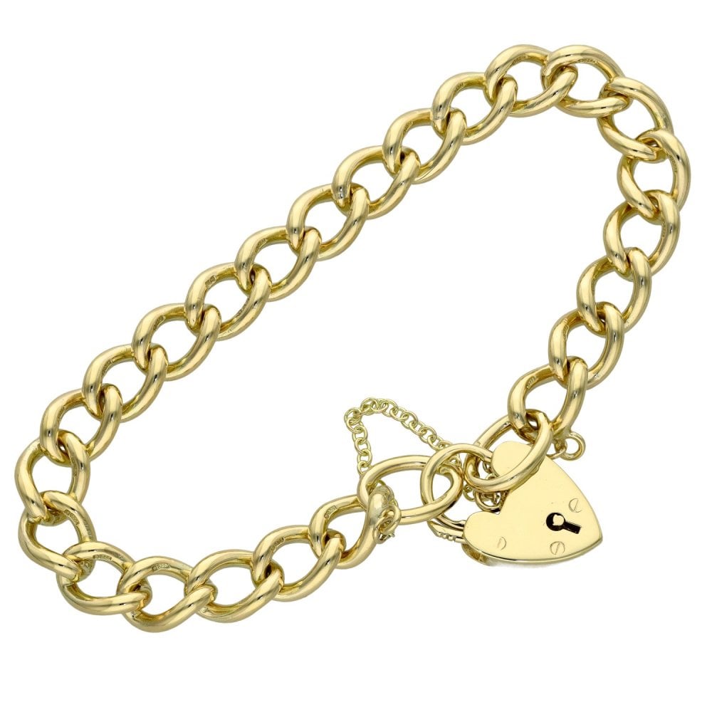 Ladies 9ct Yellow Gold Curb Bracelet - 31.4g