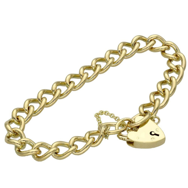 Ladies 9ct Yellow Gold Curb Bracelet - 31.4g
