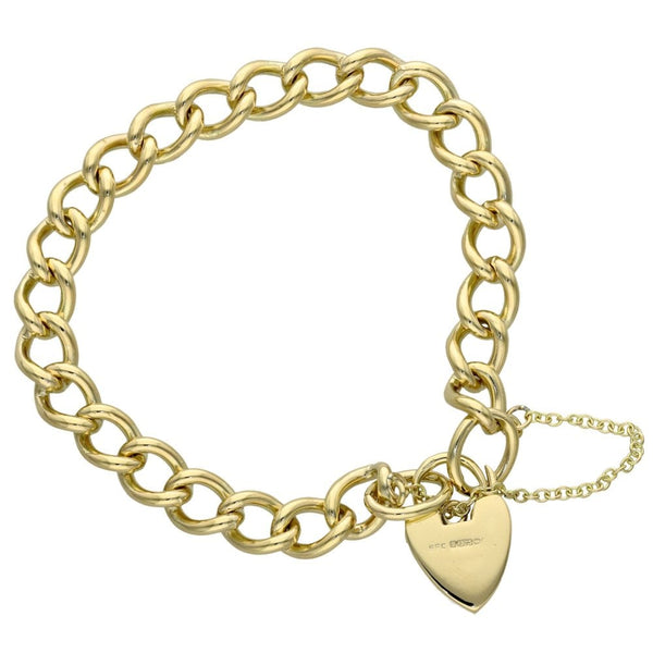 Ladies 9ct Yellow Gold Curb Bracelet - 31.4g