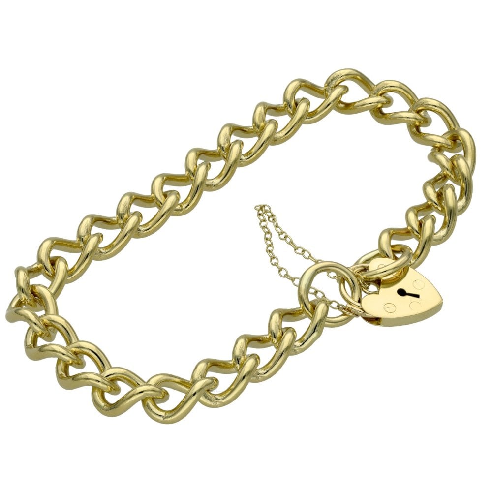 Ladies 9ct Yellow Gold Curb Bracelet - 22.0g