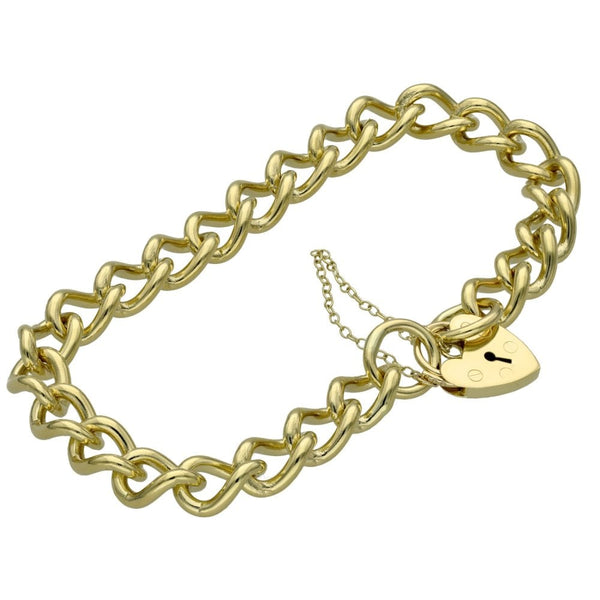 Ladies 9ct Yellow Gold Curb Bracelet - 22.0g