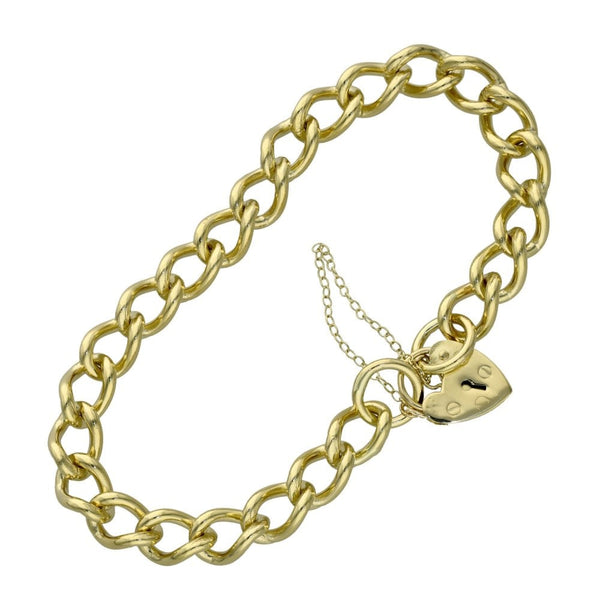 Ladies 9ct Yellow Gold Curb Bracelet - 22.0g
