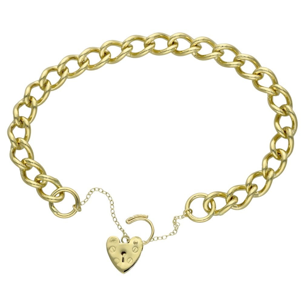 Ladies 9ct Yellow Gold Curb Bracelet - 22.0g
