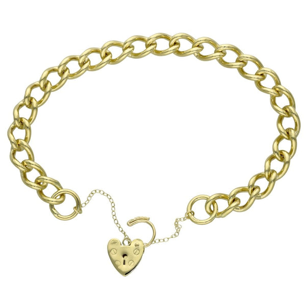 Ladies 9ct Yellow Gold Curb Bracelet - 22.0g