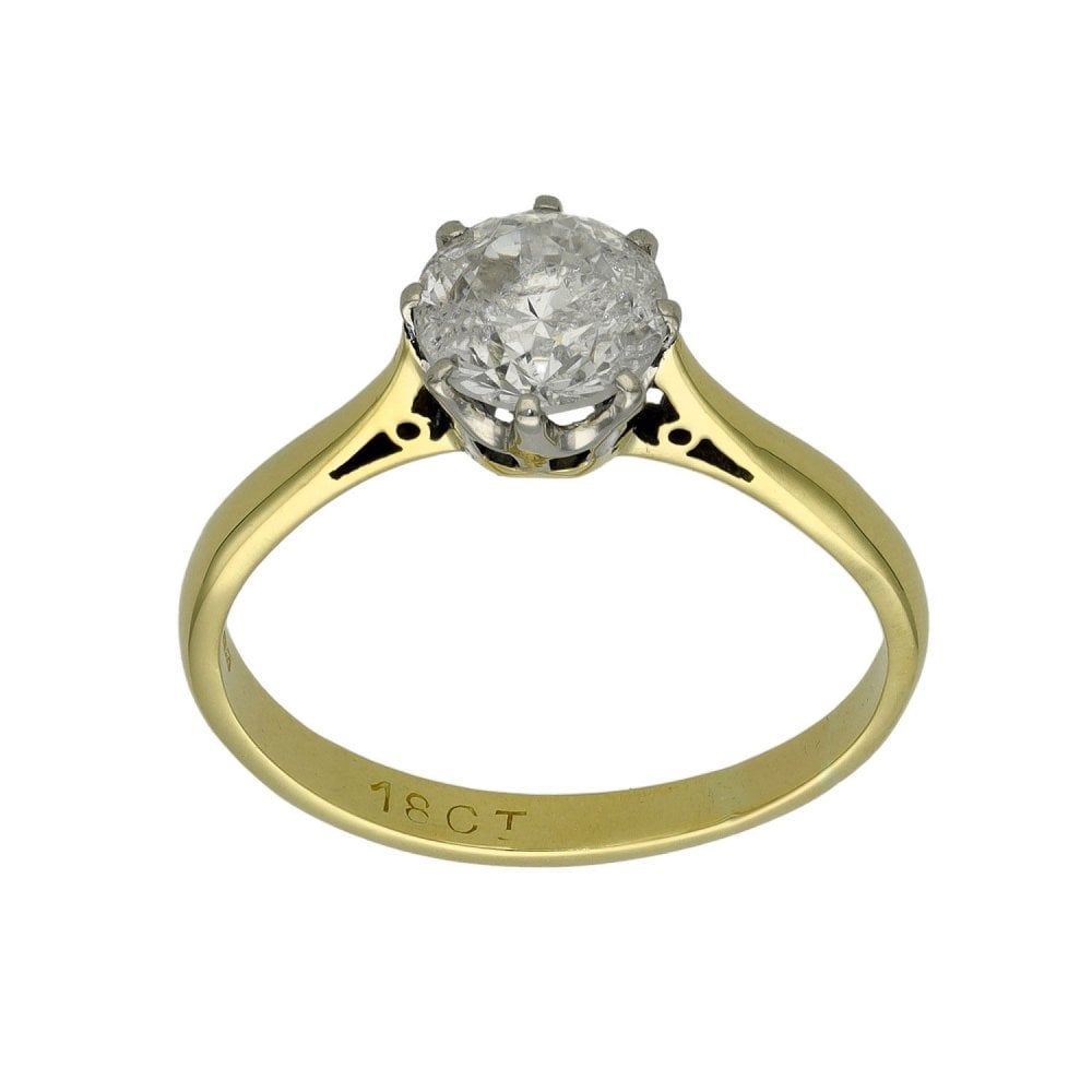 Ladies 18ct Yellow Gold Diamond Solitaire Engagement Ring