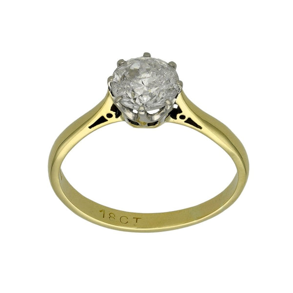 Ladies 18ct Yellow Gold Diamond Solitaire Engagement Ring