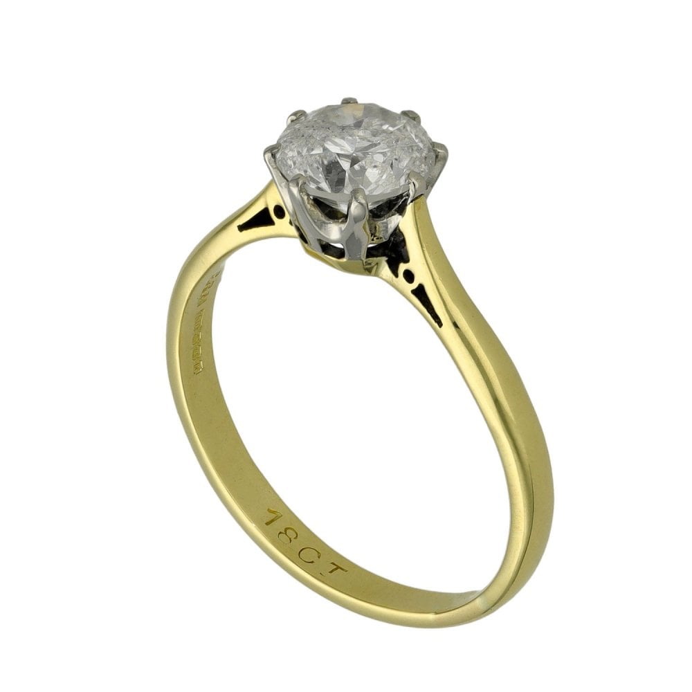 Ladies 18ct Yellow Gold Diamond Solitaire Engagement Ring