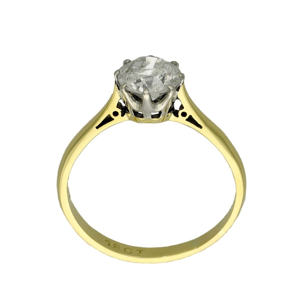 Ladies 18ct Yellow Gold Diamond Solitaire Engagement Ring