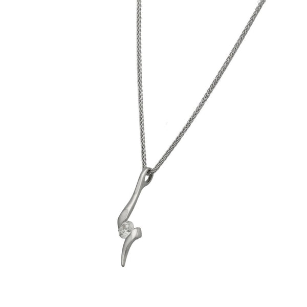Ladies 18ct White Gold Diamond Pendant & Chain - 0.28ct