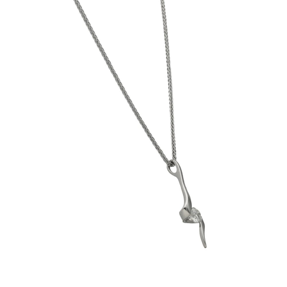 Ladies 18ct White Gold Diamond Pendant & Chain - 0.28ct