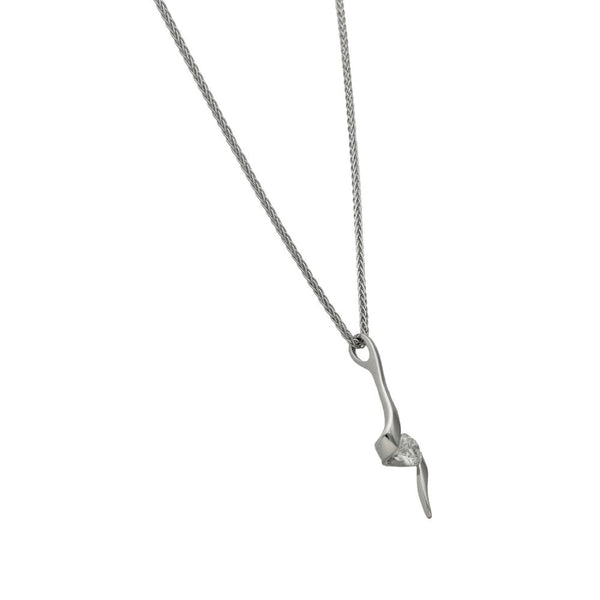 Ladies 18ct White Gold Diamond Pendant & Chain - 0.28ct