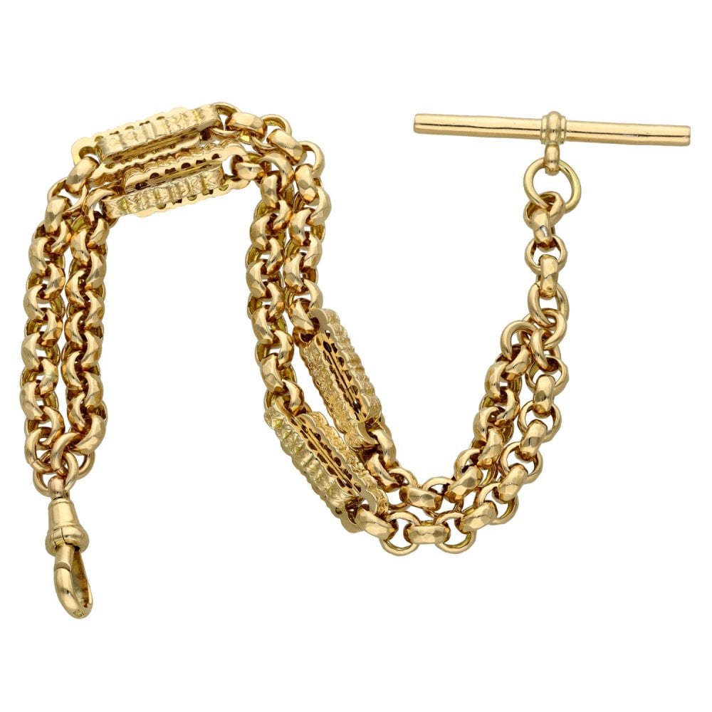 9ct Rose Gold Double Belcher Bracelet - 25.6g