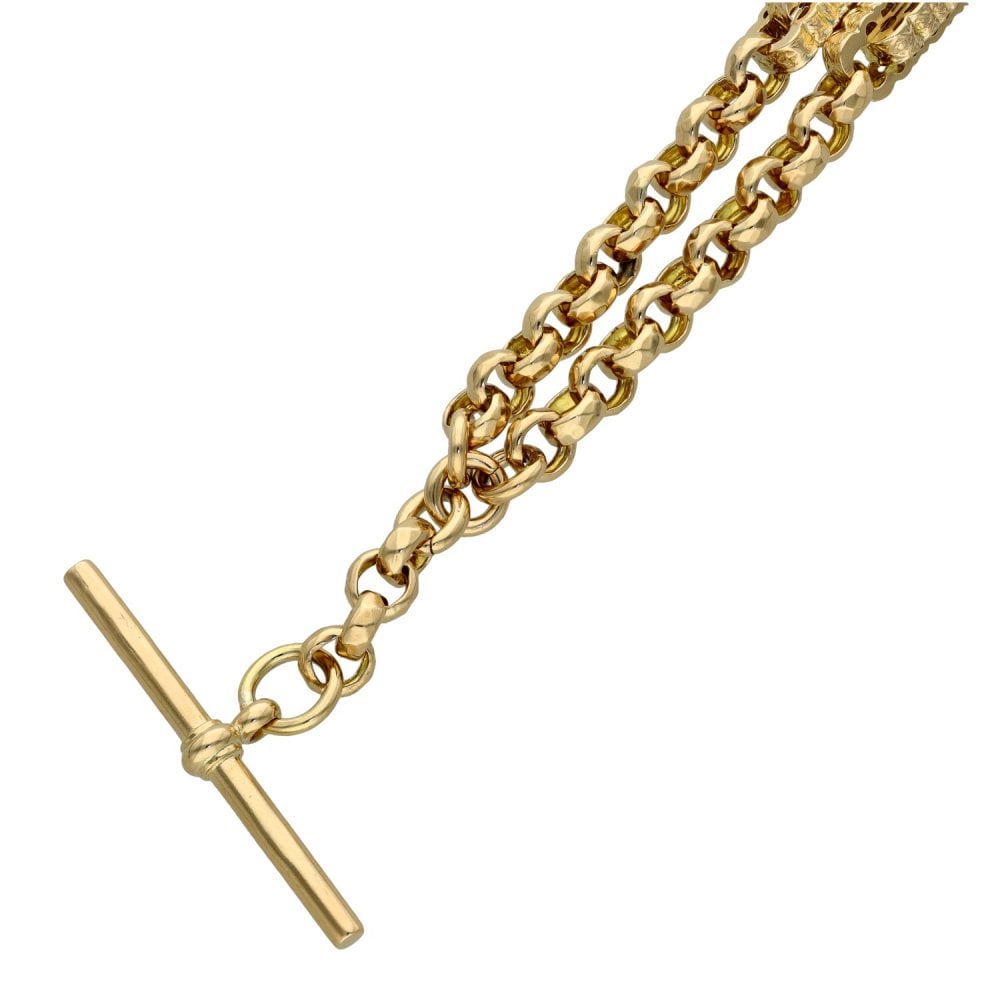 9ct Rose Gold Double Belcher Bracelet - 25.6g