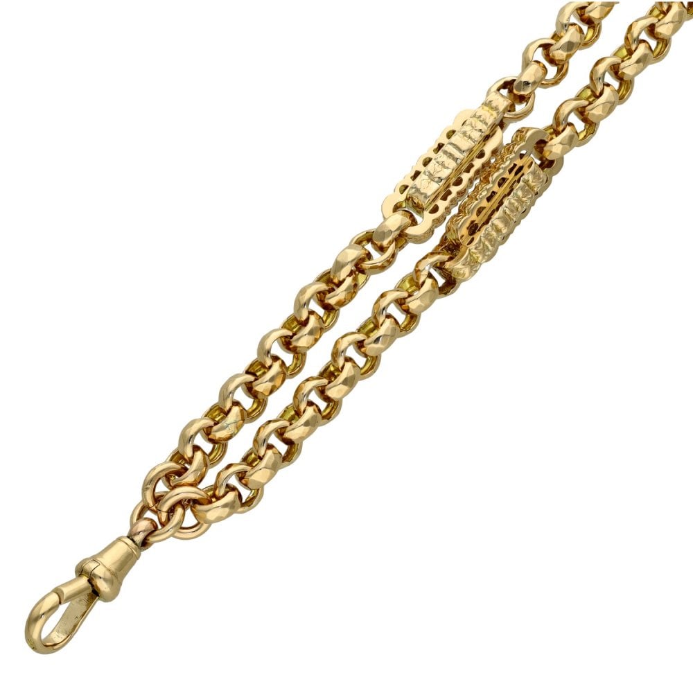 9ct Rose Gold Double Belcher Bracelet - 25.6g