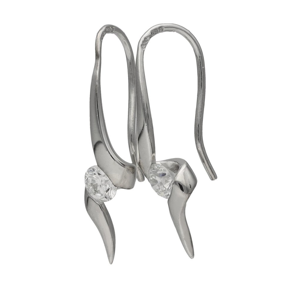 Ladies 18ct White Gold Diamond Drop Earrings - 0.56ct