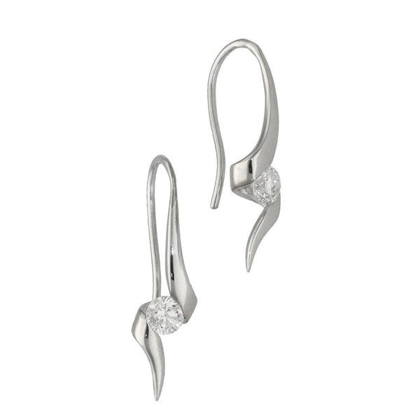 Ladies 18ct White Gold Diamond Drop Earrings - 0.56ct