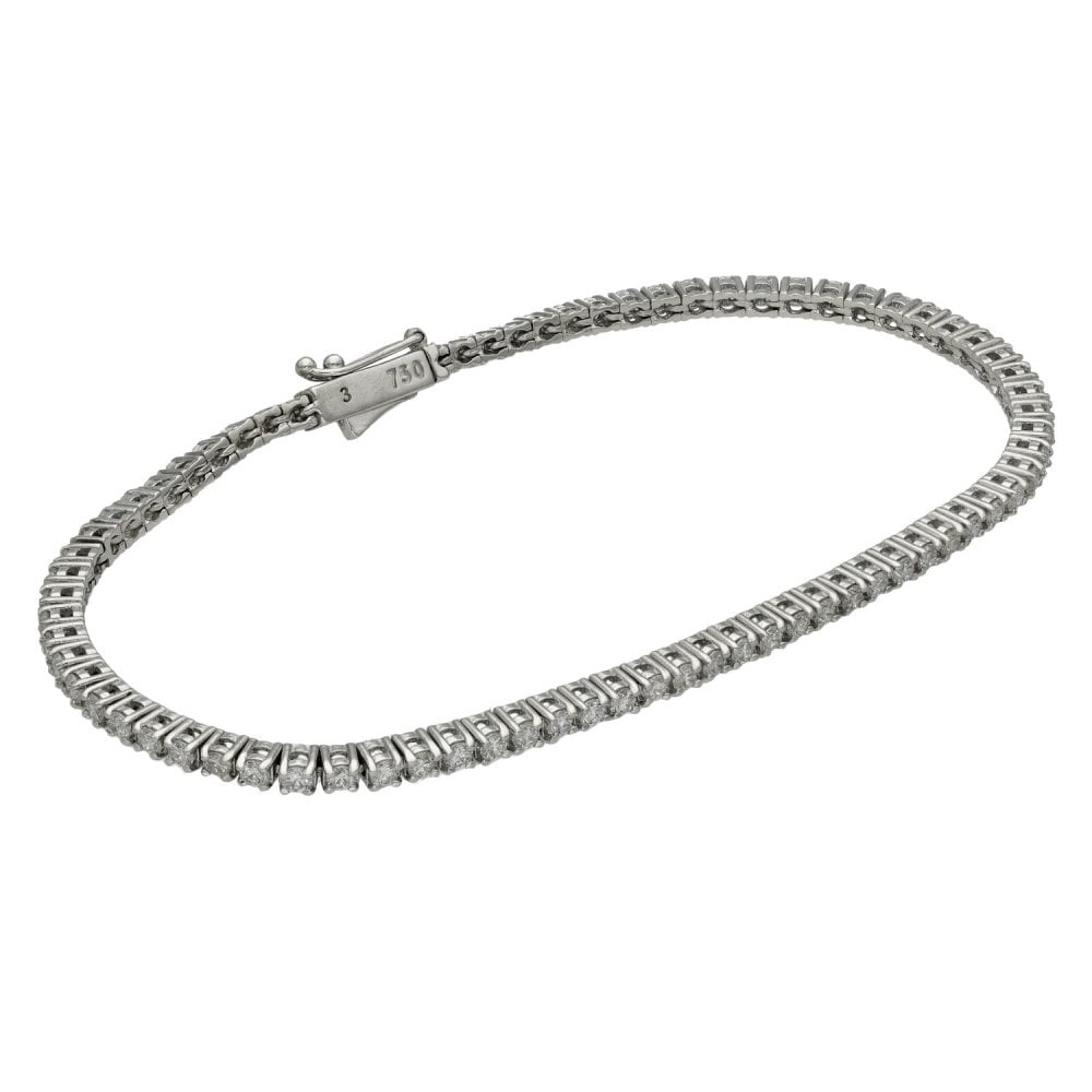 Ladies 18ct White Gold Diamond Tennis Bracelet - 2.10ct - 7"