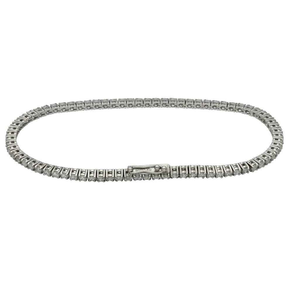 Ladies 18ct White Gold Diamond Tennis Bracelet - 2.10ct - 7"