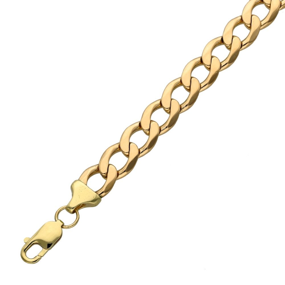 9ct Yellow Gold Curb Bracelet - 9" - 30.2g