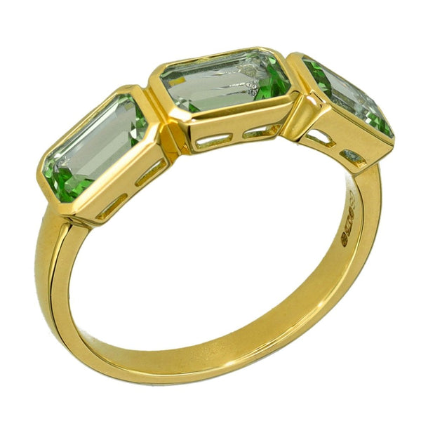 9ct Yellow Gold Peridot Ring - Size N