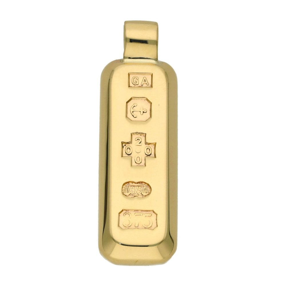 9ct Yellow Gold Ingot Pendant - 16.8g