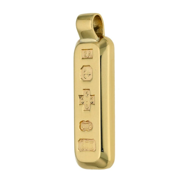 9ct Yellow Gold Ingot Pendant - 16.8g