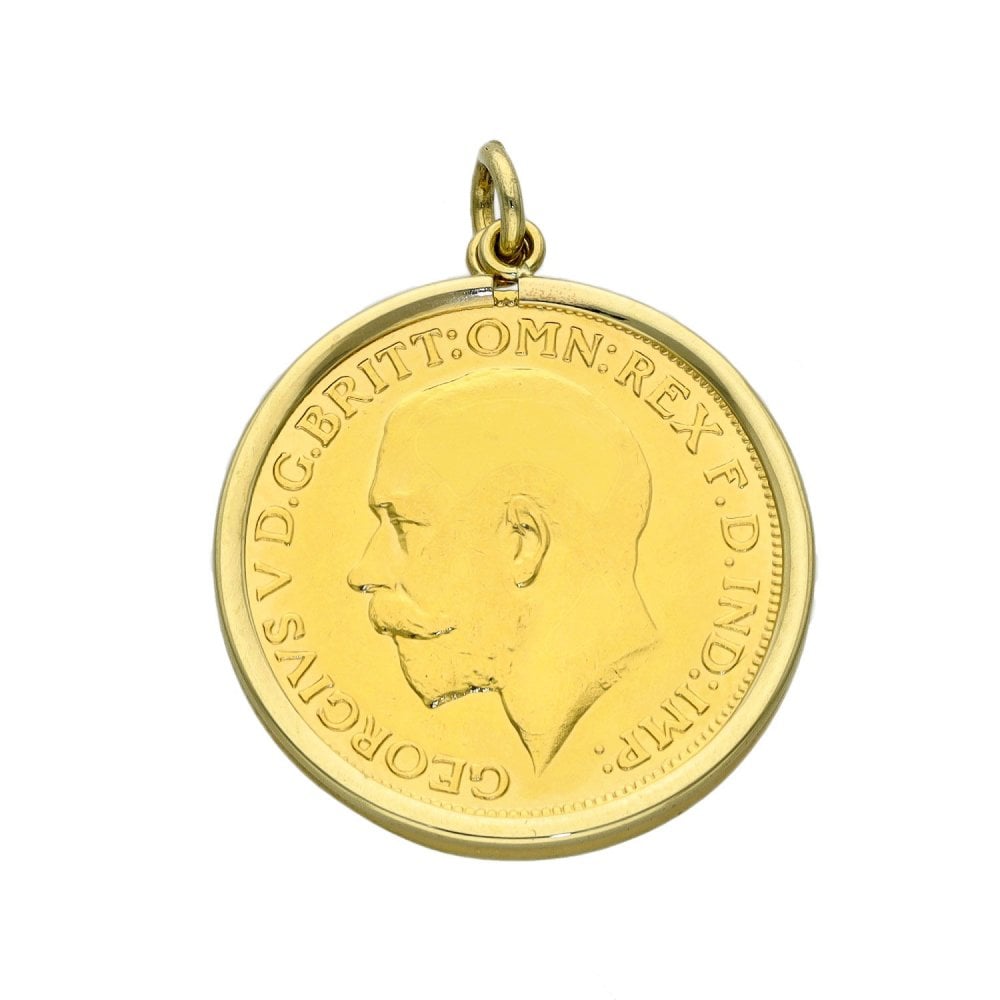 1915 Yellow Gold Full Sovereign Coin Pendant - 8.9g