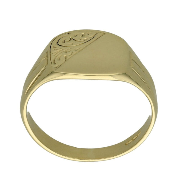 9ct Yellow Gold Signet Ring - Size T - 4.8g