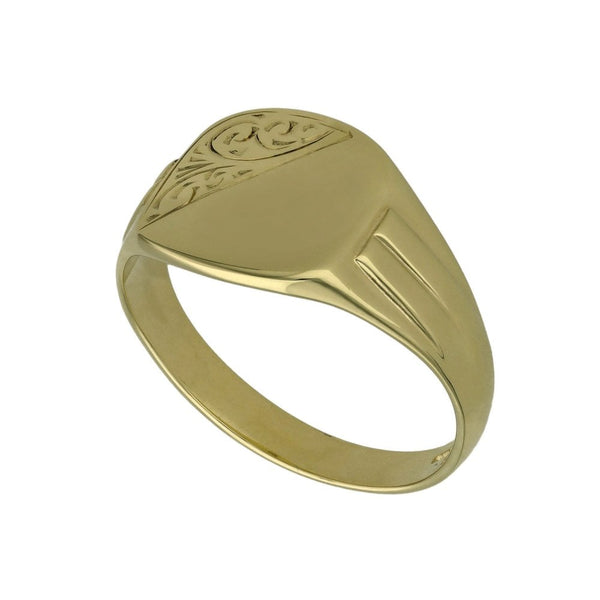 9ct Yellow Gold Signet Ring - Size T - 4.8g