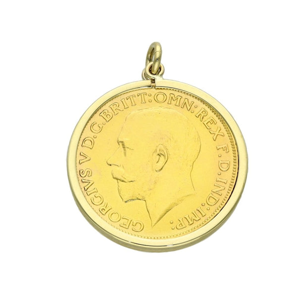 1928 Yellow Gold Full Sovereign Coin Pendant - 8.9g
