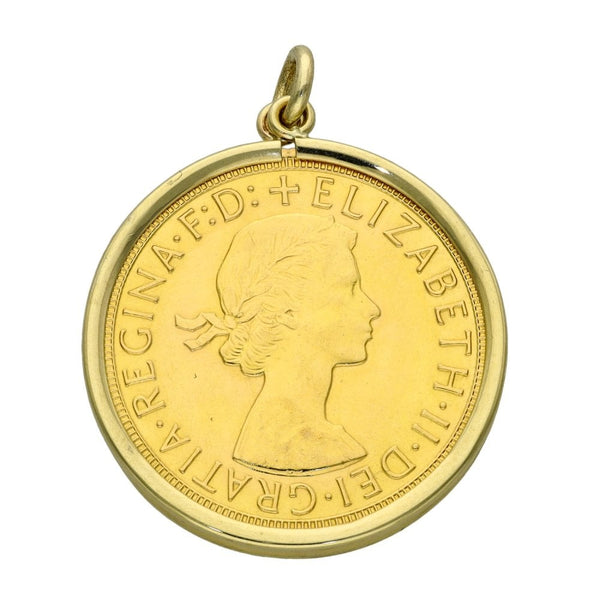 1967 Yellow Gold Full Sovereign Coin Pendant - 8.9g