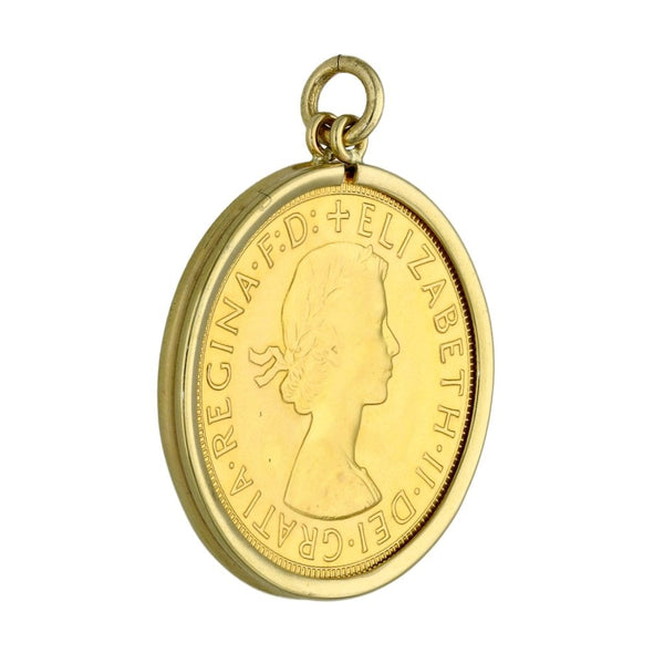 1967 Yellow Gold Full Sovereign Coin Pendant - 8.9g