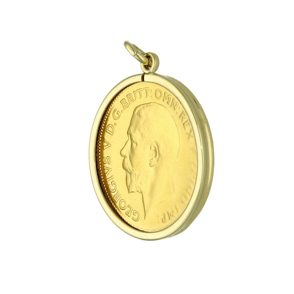 1911 Yellow Gold Half Sovereign Coin Pendant - 4.8g