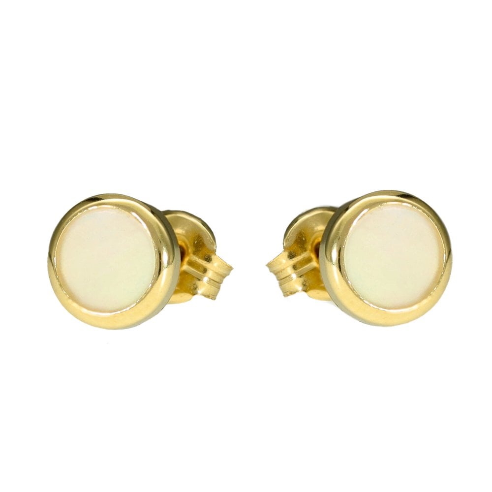 9ct Yellow Gold Mother of Pearl Stud Earrings