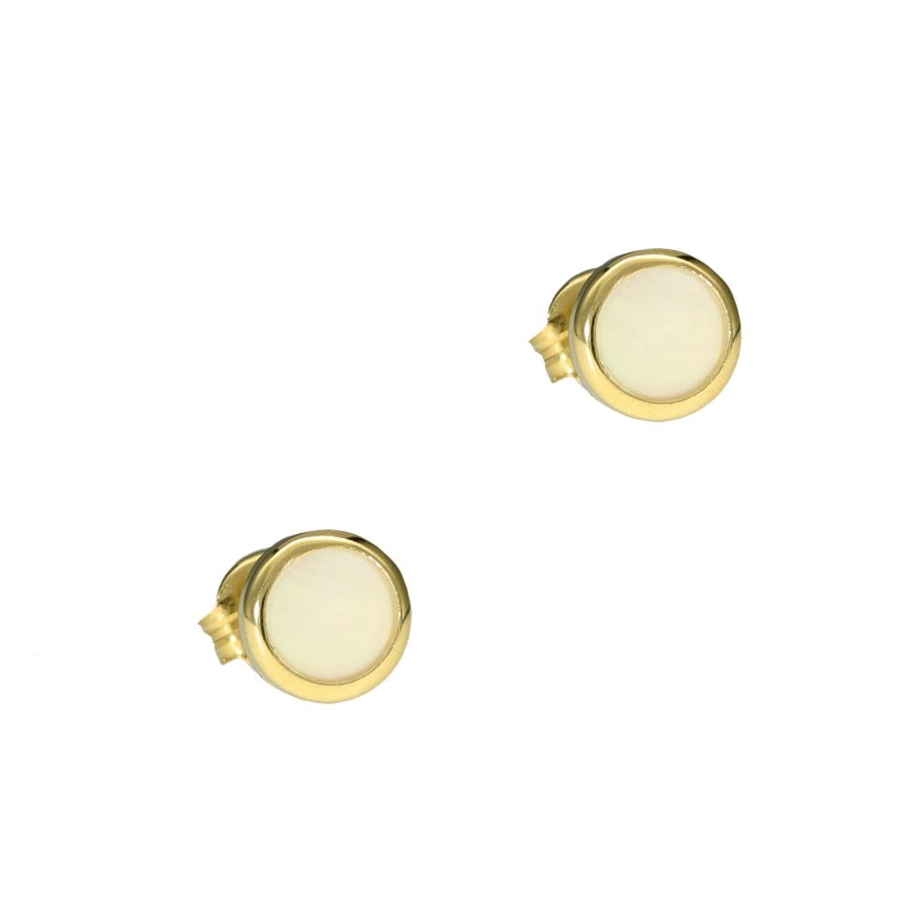 9ct Yellow Gold Mother of Pearl Stud Earrings
