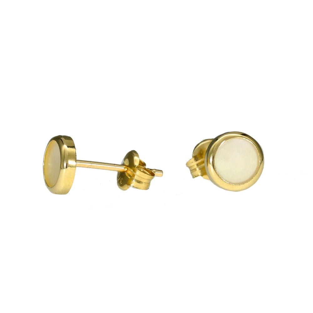 9ct Yellow Gold Mother of Pearl Stud Earrings