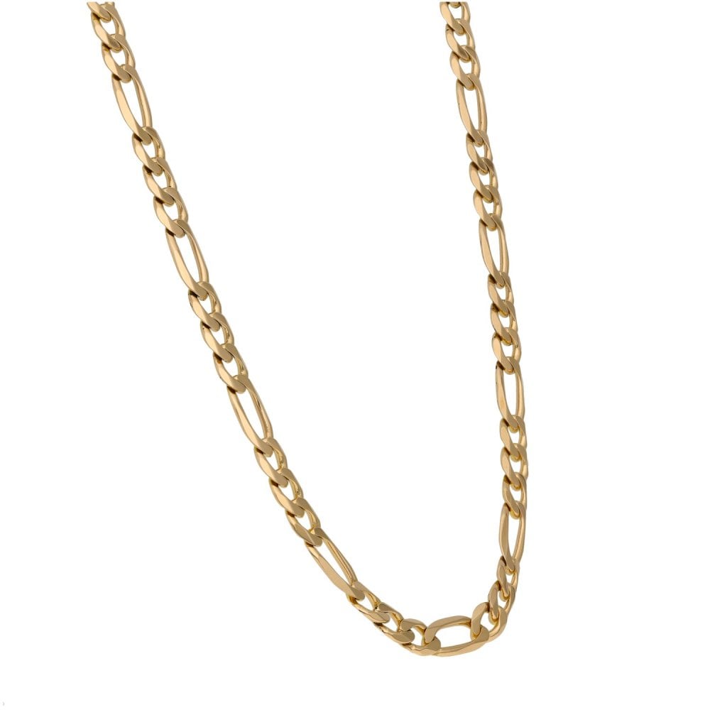 9ct Yellow Gold Figaro Chain - 22" - 18.5g